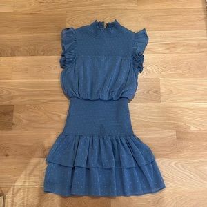 Aqua Smocked Mini Dress